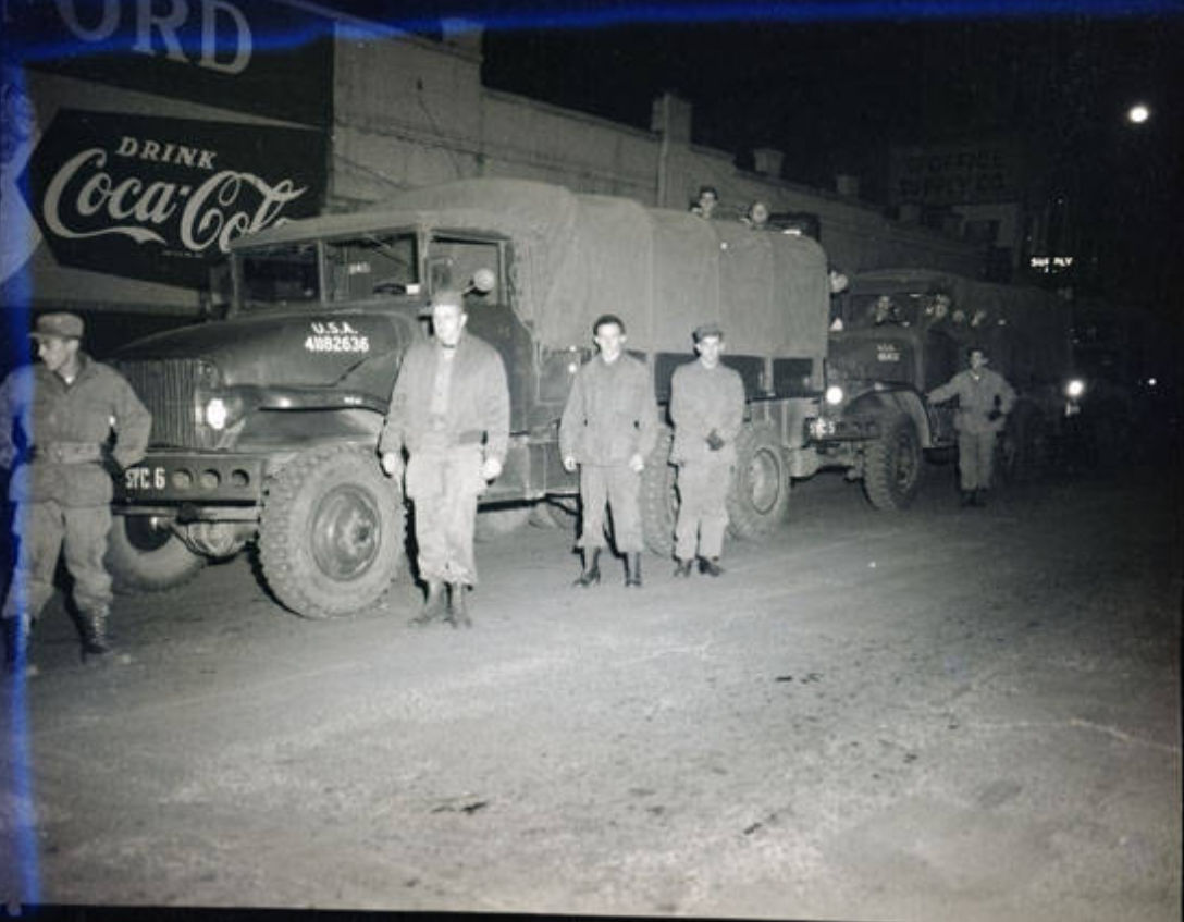 National Guard with their trucks, Missoula